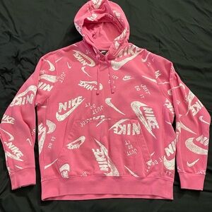 Nike Pink Print graphic all over Sweatshirt Sz L